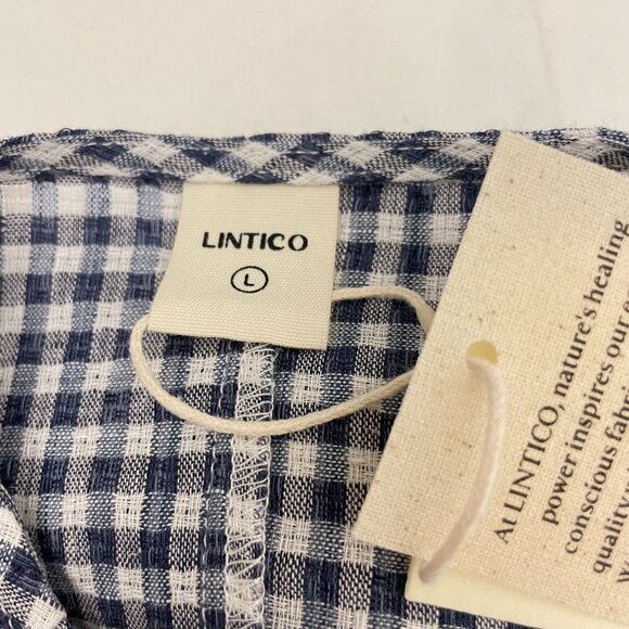 Lintico Caroline Linen Gingham Check Long-Sleeved Top - Picture 6 of 11